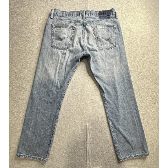 Levis 514 Jeans Mens 33x30 Blue Denim Straight Leg Zip Fly Distressed 40540 - Picture 1 of 16